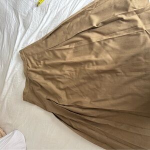 Vintage Wool Tan Pleated Skirt